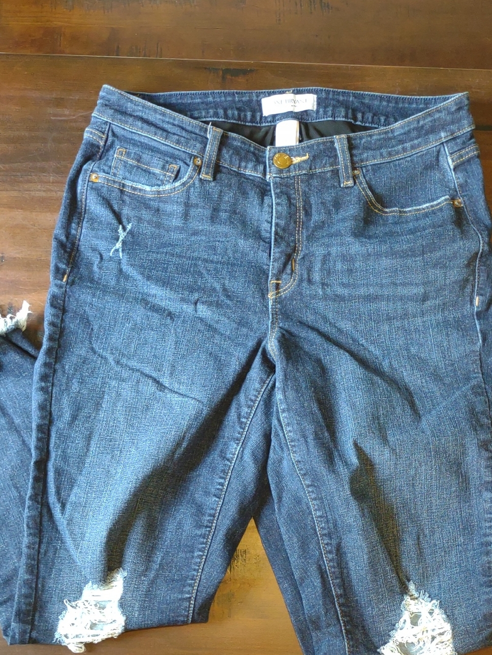 Lane Bryant Dark Blue Distressed Skinny Jeans
